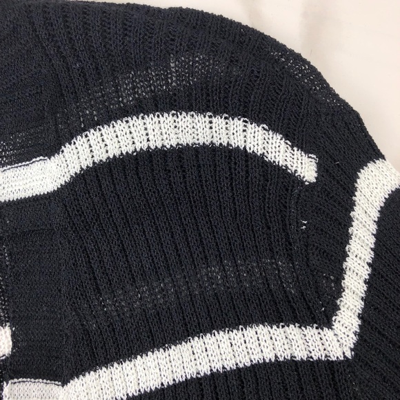 Doe&Rae Black Stripes Knit Open Front Cardigan - Picture 7 of 7